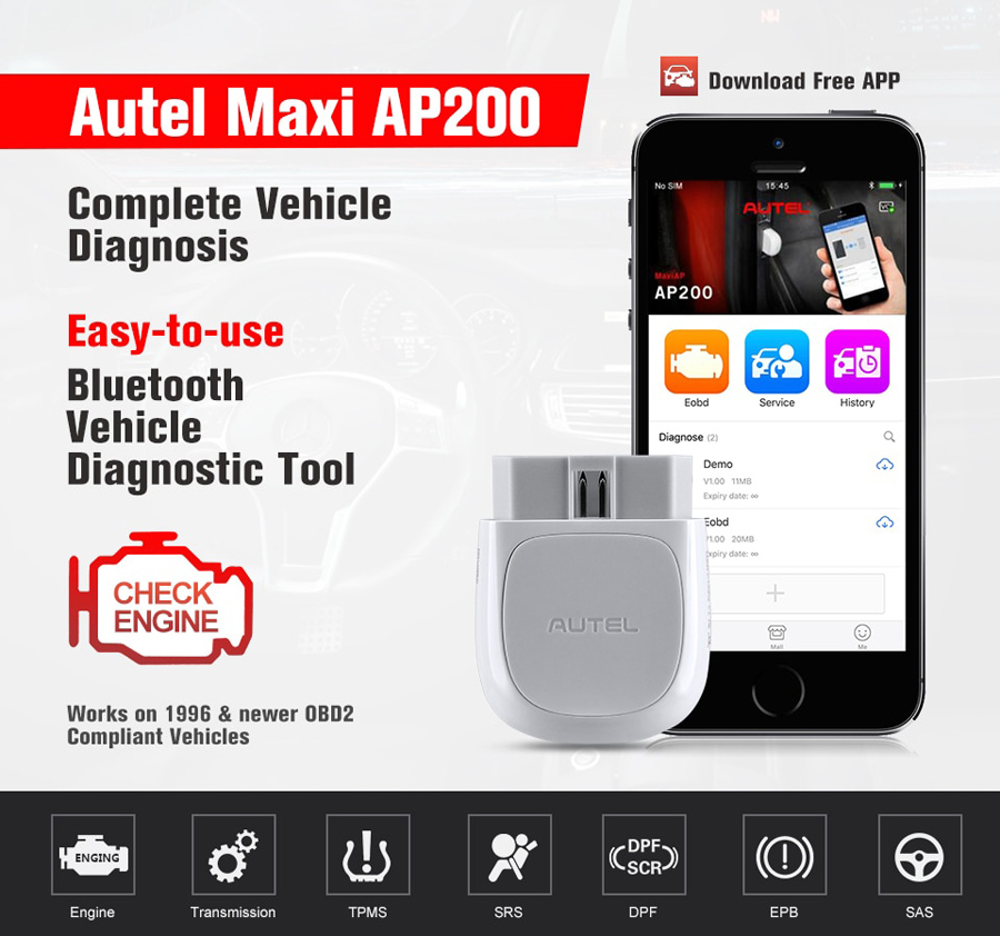 AUTEL AP200 Display