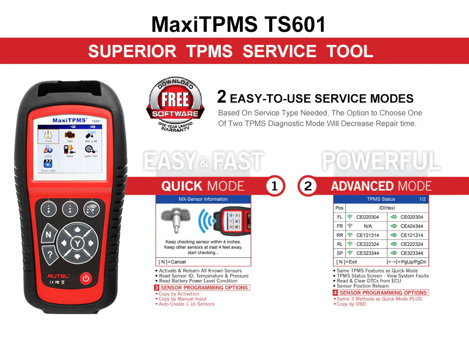 TS601 TPMS Service Tool