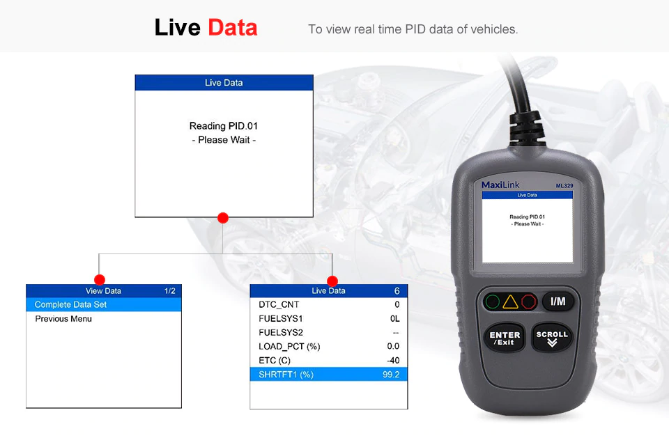 Autel MaxiLink ML329 Live data